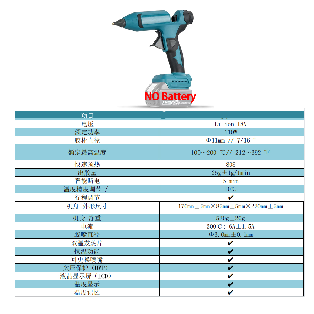 ปืนกาวร้อนไฟฟ้าไร้สาย VILASTIN - Hot Melt Glue Gun Cordless บทวิจารณ์และราคา