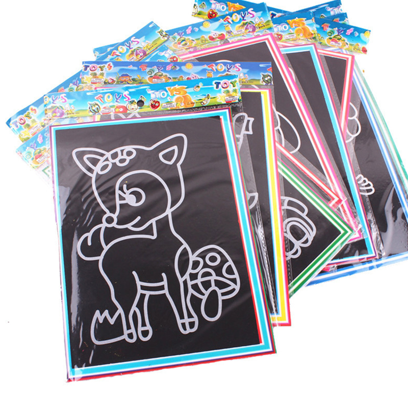 10 แผ่นกระดาษขูดลายชุดการ์ตูนน - Painting Supplies บทวิจารณ์และราคา