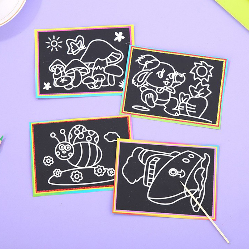10 แผ่นกระดาษขูดลายชุดการ์ตูนน - Painting Supplies บทวิจารณ์และราคา