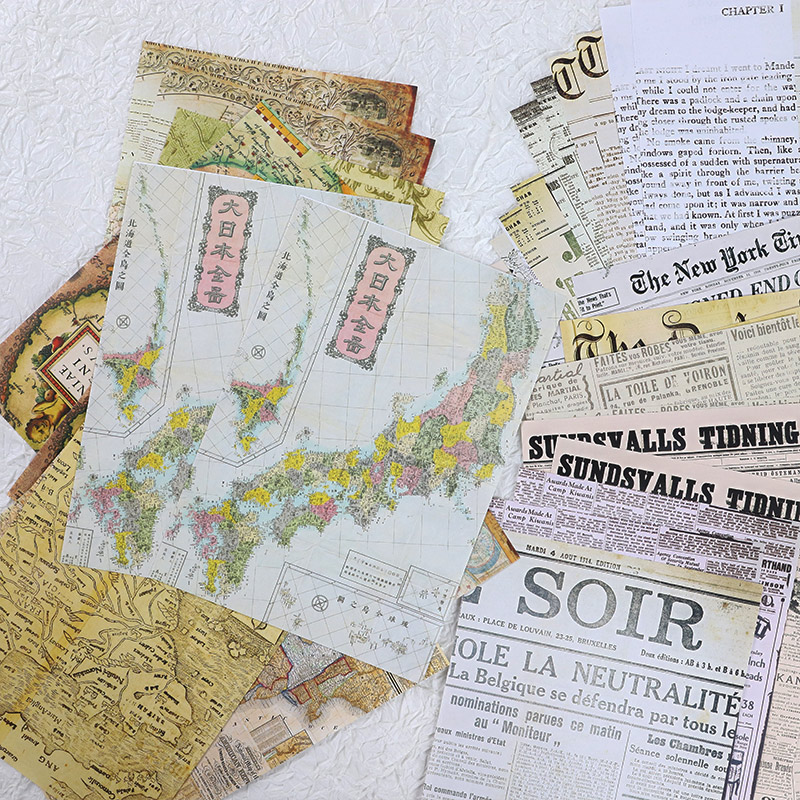30 ชิ้นแผนที่เก่าดอกไม้ตัวอักษ - Vintage Junk Journal Scrapbooking Paper บทวิจารณ์และราคา