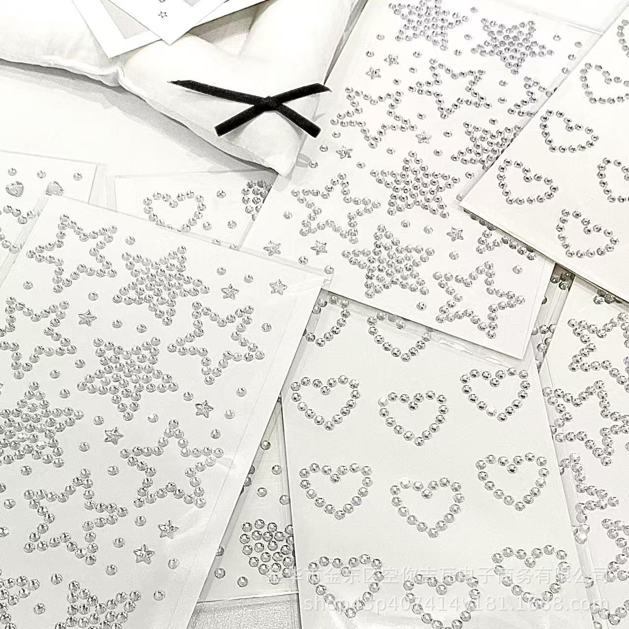 สติกเกอร์รูปหัวใจประดับเพชรพลอ - Scrapbooking บทวิจารณ์และราคา