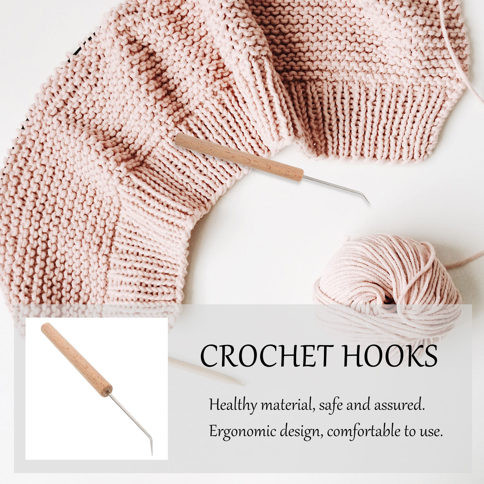ชุดเข็มโครเชต์ไม้คุณภาพพรีเมีย - Wooden Crochet Hooks Ergonomic Handle บทวิจารณ์และราคา