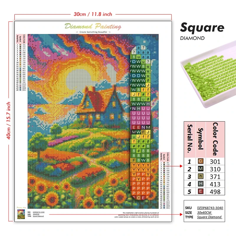ชุดอุปกรณ์งานฝีมือเพชร 5D DIY  - 5D Diamond Painting Kit Full Drill บทวิจารณ์และราคา