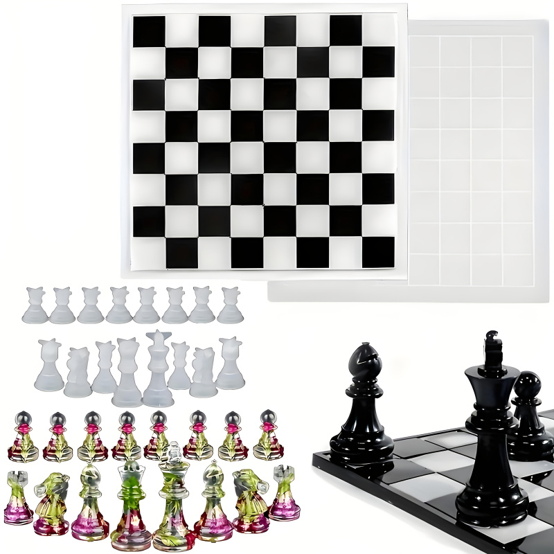 11Chessboard16เรซินชุดแม่พิมพ์ - Silicone Epoxy Resin Molds Set บทวิจารณ์และราคา