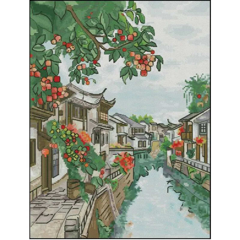 [[CC904-วอเตอร์ทาวน์เจียงหนาน] - Cross Stitch Stamped Kits Beginners บทวิจารณ์และราคา