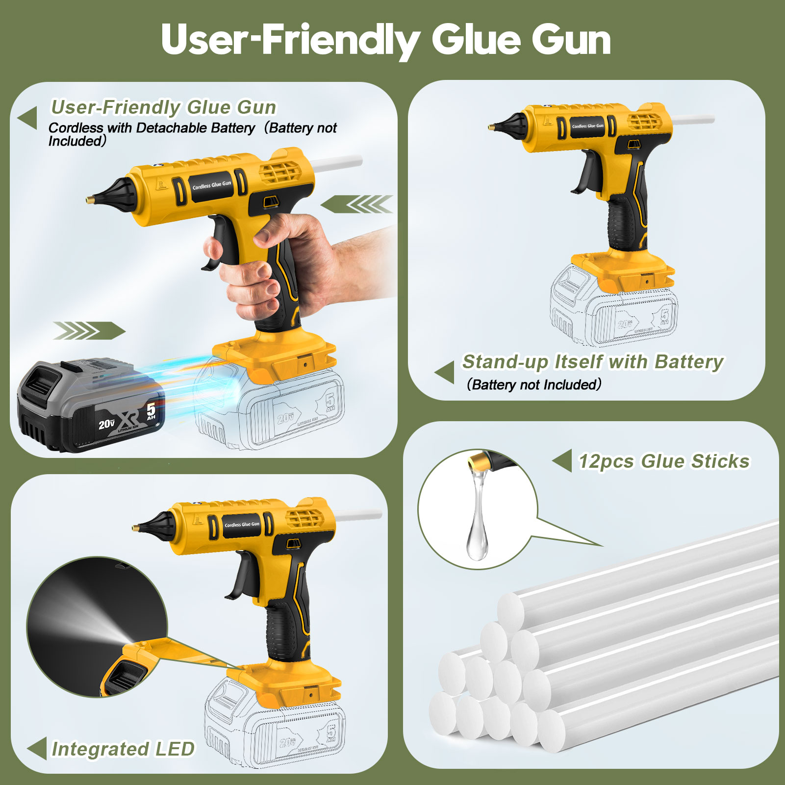 ปืนกาวร้อนไร้สาย 100W สำหรับแบ - Hot Melt Glue Gun Cordless บทวิจารณ์และราคา