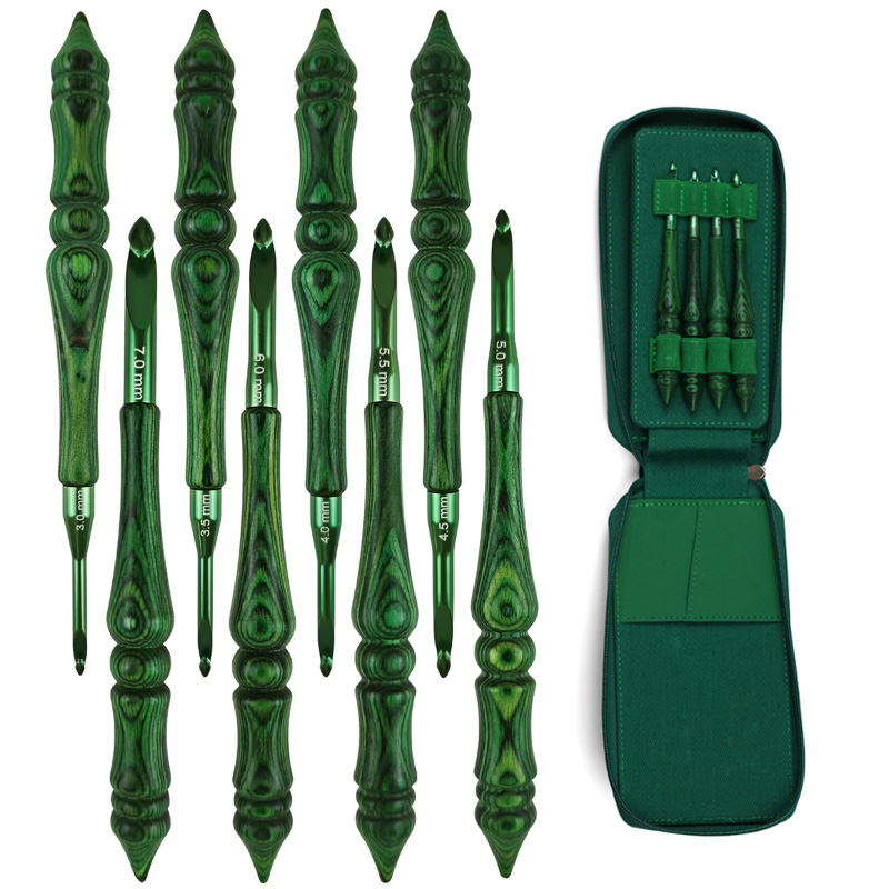ชุดเข็มโครเชต์ 8 ชิ้น ขนาด 3.0 - Wooden Crochet Hooks Ergonomic Handle บทวิจารณ์และราคา