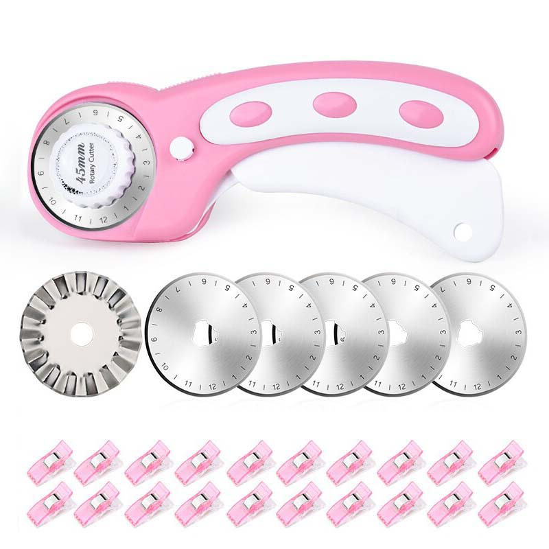 โรตารี่ชุดตัดสีชมพู-ชุดเย็บผ้า - Rotary Cutter For Fabric 45Mm บทวิจารณ์และราคา