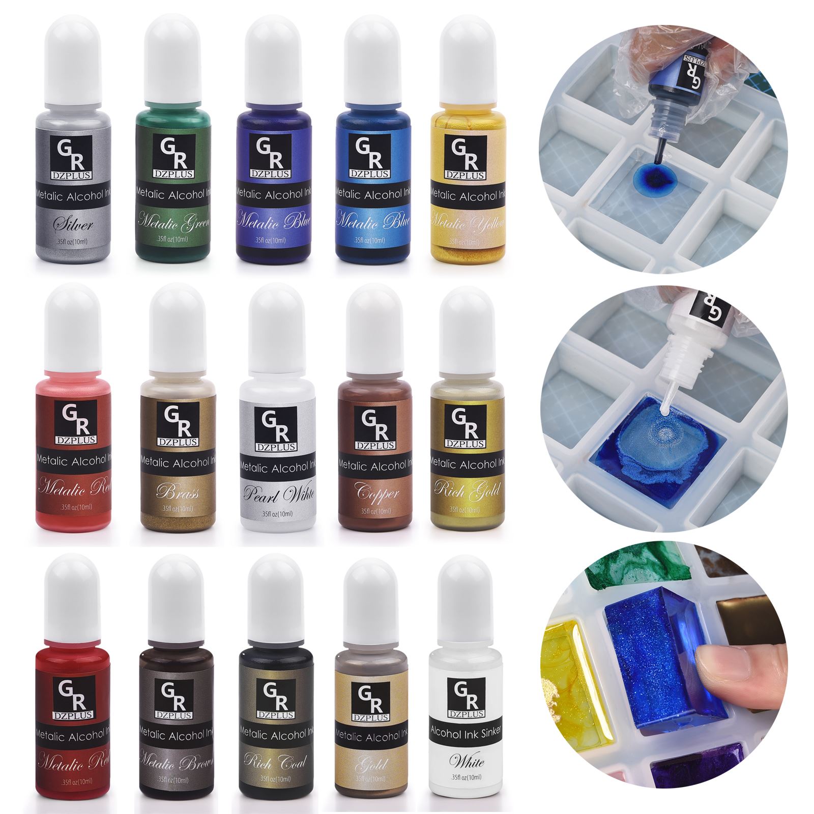 1 ชุดเรซิ่นPigment Kit Artหมึก - Silicone Epoxy Resin Molds Set บทวิจารณ์และราคา