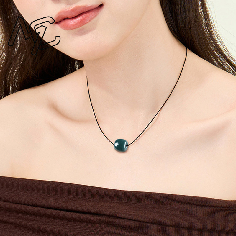 จี้สร้อยคอหยกพม่าแท้สีน้ำเงินเ - Beading บทวิจารณ์และราคา