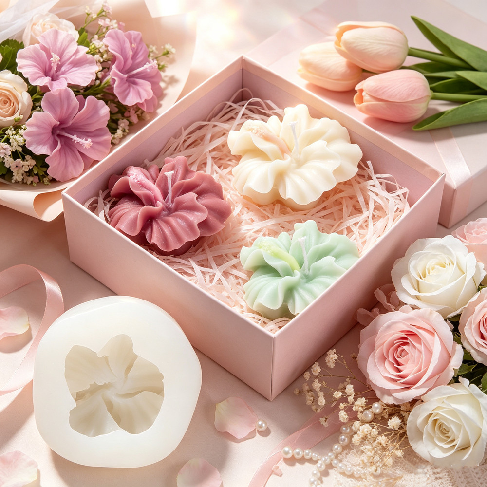 แม่พิมพ์เทียนรูปดอกชบา 2 ชิ้น, - Silicone Epoxy Resin Molds Set บทวิจารณ์และราคา