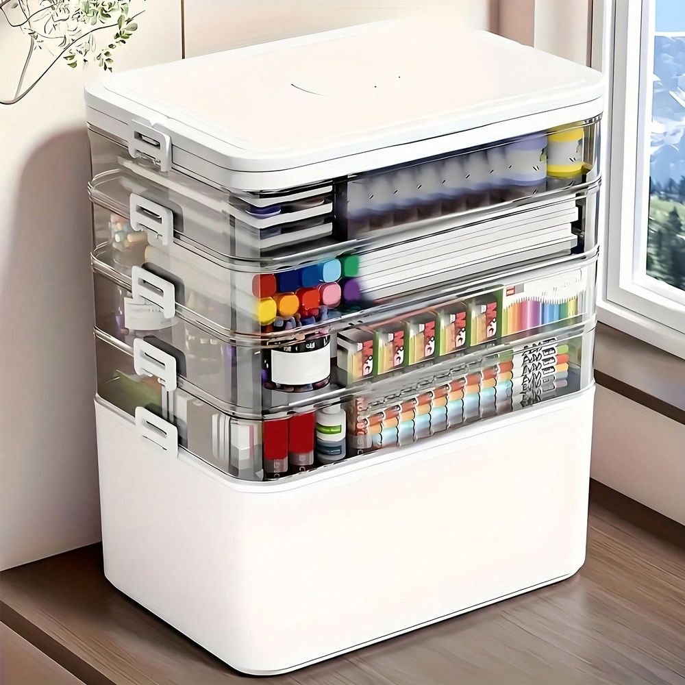 กล่องจัดเก็บยาแบบโปร่งใสหลายชั - Sewing บทวิจารณ์และราคา